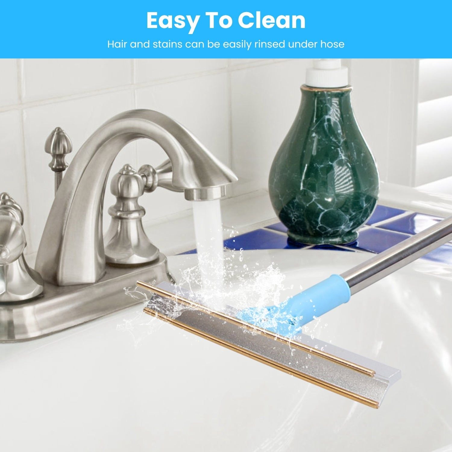 Pet Hair Remover Rake With Adjustable Telescopic Handle