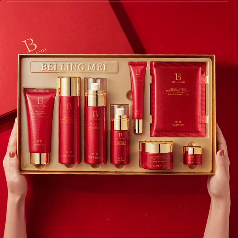 8-Piece Peptide Skincare Set for Women – With Vitamin C, E & Hexapeptide-8 | Hydrating Anti-Aging Gift for All Skin Types (Age 30–60)