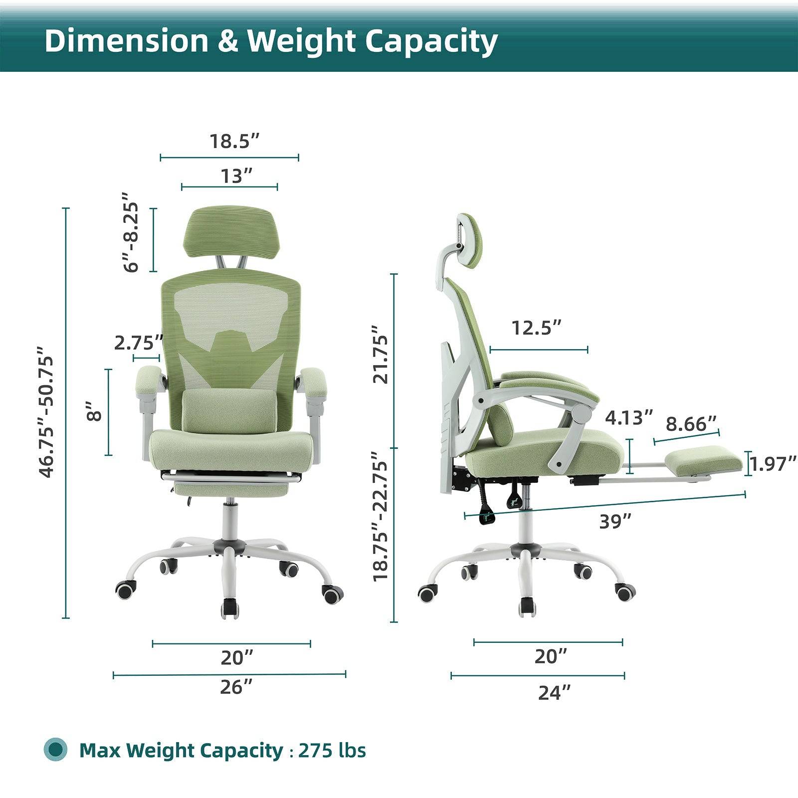 Ergonomic Office Chair with Footrest and Lumbar Support