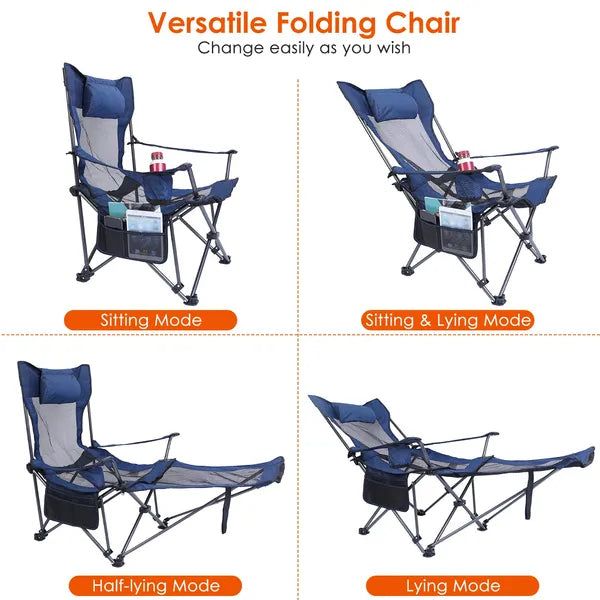 Foldable Camping Chair with Armrests and Cup Holder