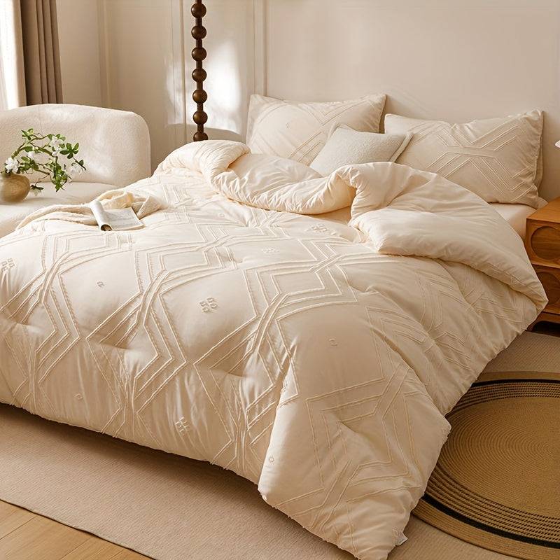Boho Diamond Quilt Set 3-Piece – Lightweight Microfiber Comforter & Pillowcases for All Seasons