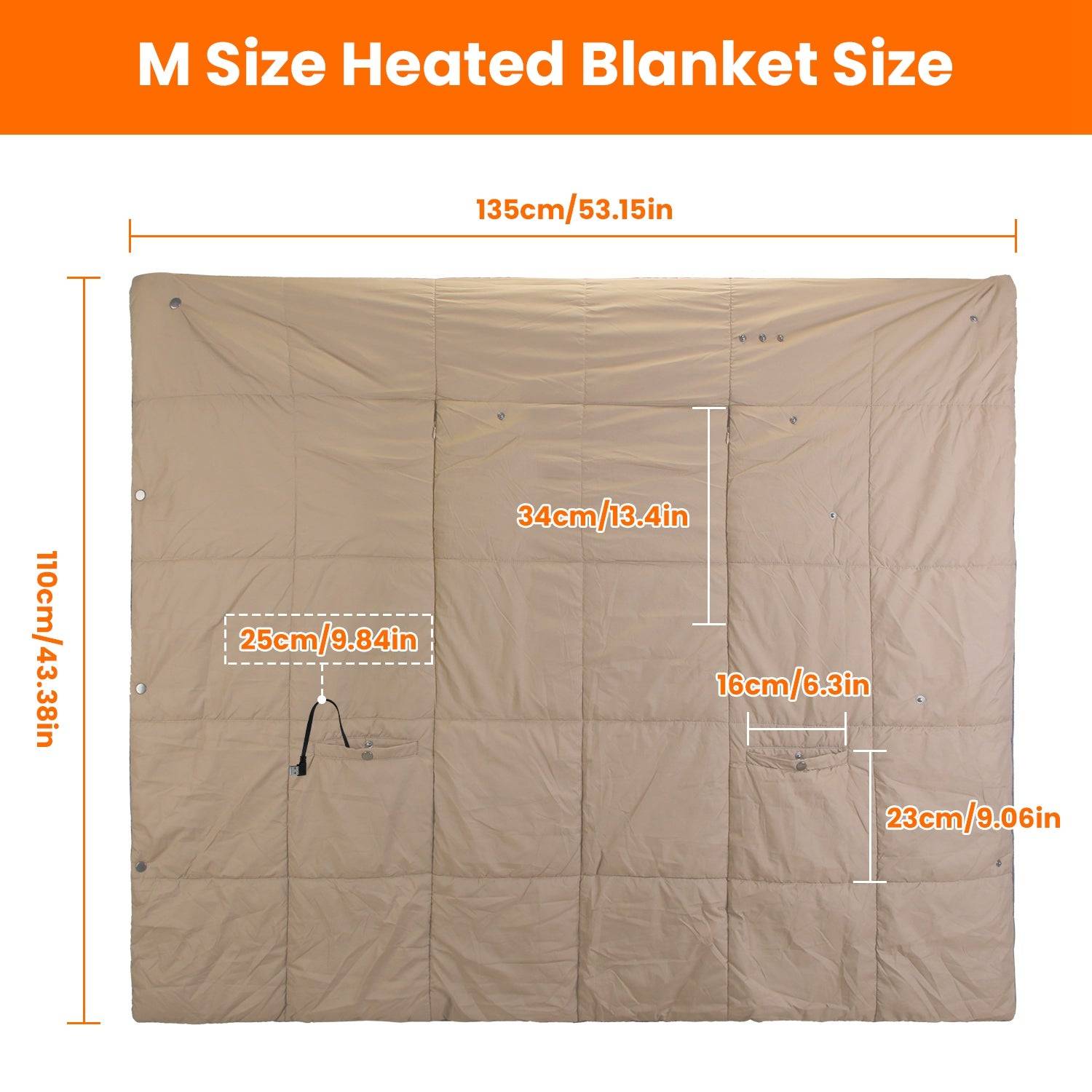 USB Heated Blanket with 6 Heating Zones and Poncho Design