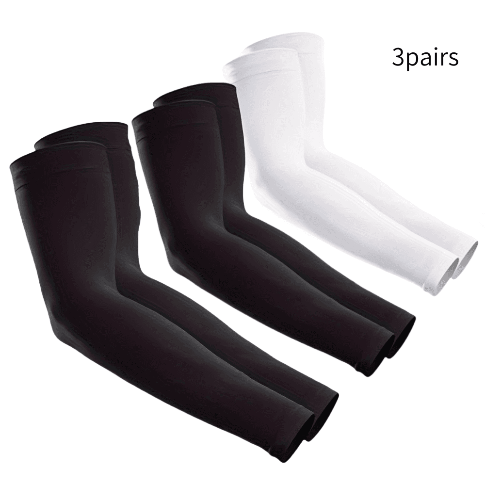 9 Pairs Men’s Sunscreen Sleeves Breathable Elastic Wrap Design Lightweight Solid Color Arm Covers for Travel & Outdoor Activities