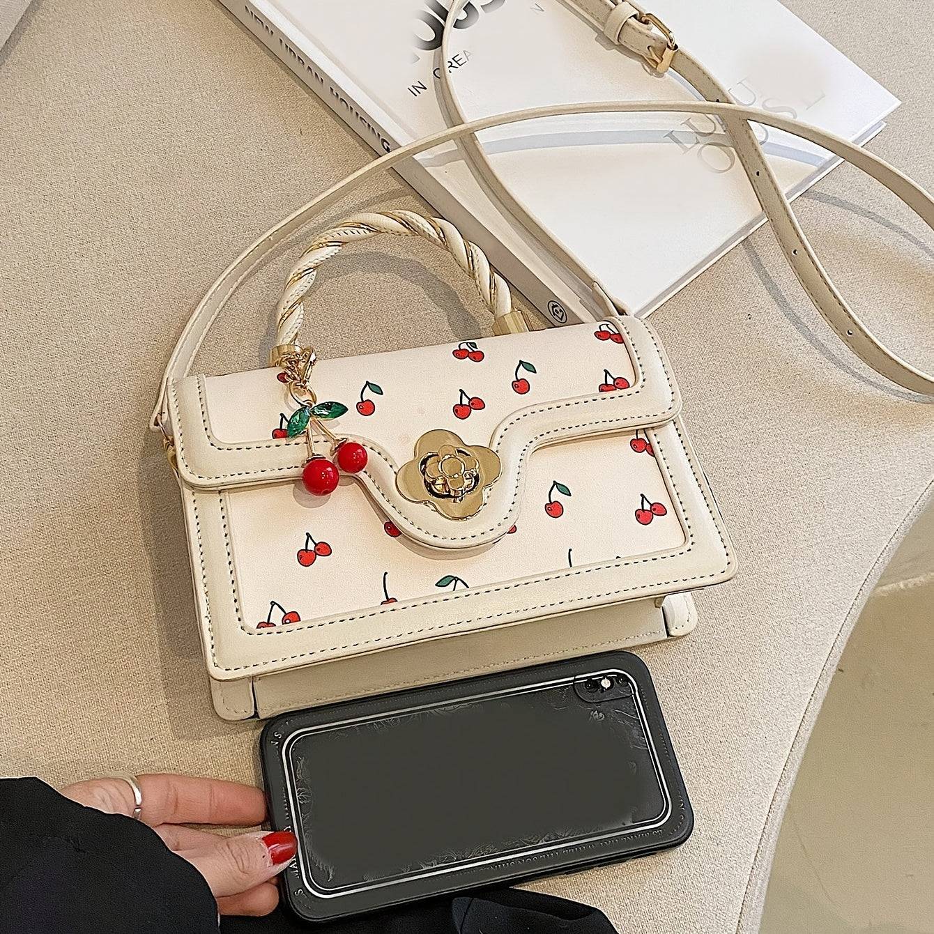 Women's Crossbody Bag with Golden-Tone Hardware, Lightweight PVC Small Purse with Kiss Lock Closure, Compact Shoulder Handbag for Travel & Everyday Use