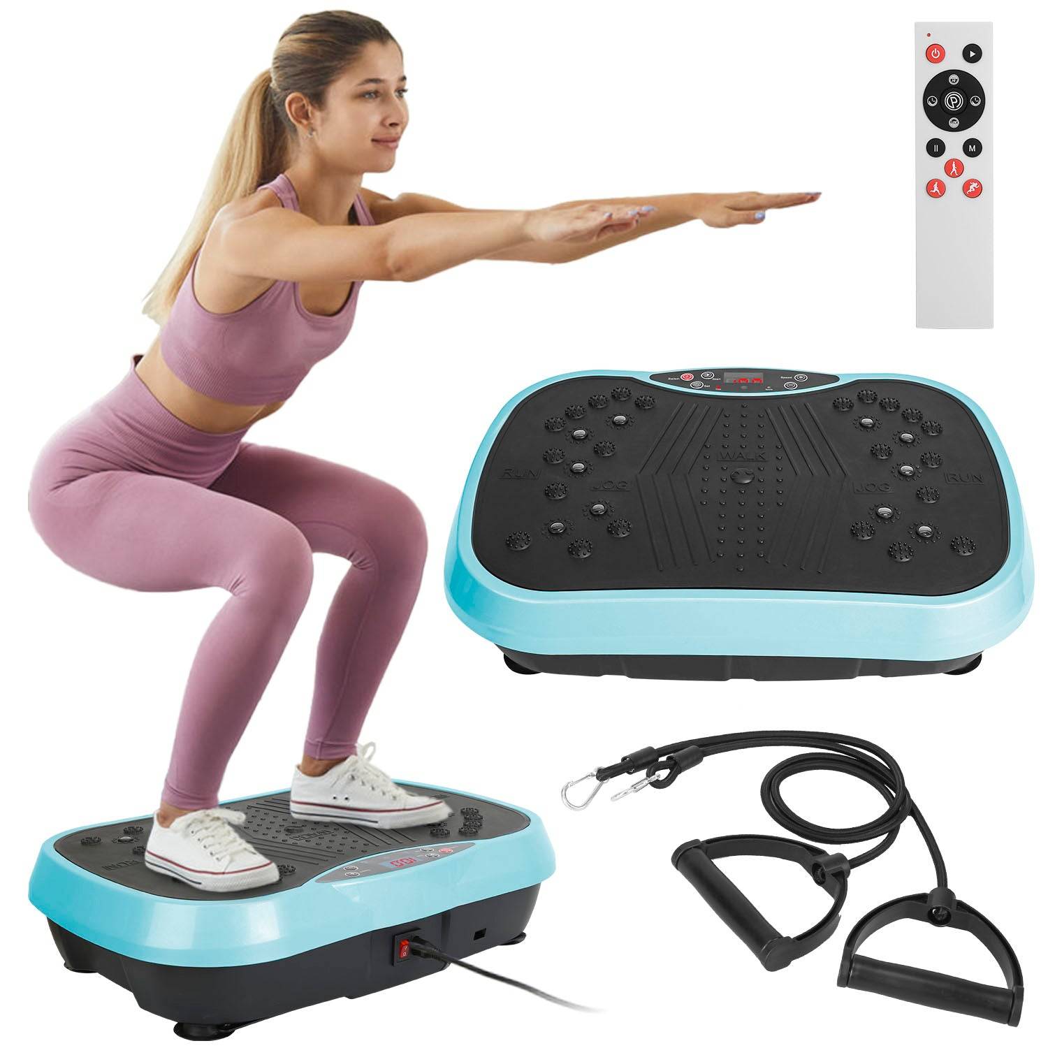Whole Body Vibration Plate Exercise Machine With Bands