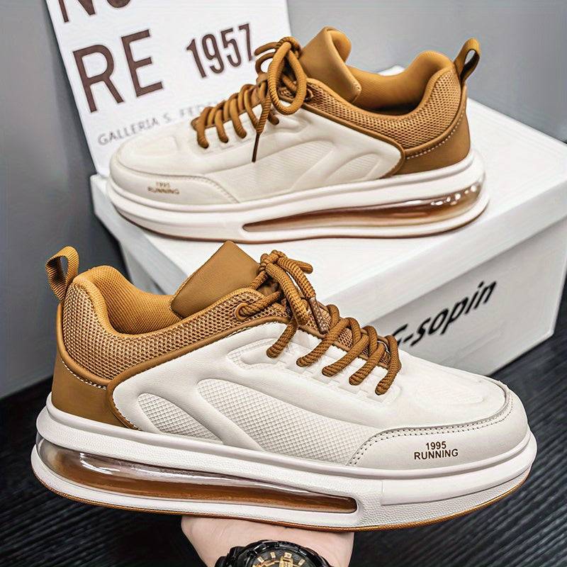 Men's Breathable Casual Sneakers – Lightweight Air Cushion Shoes with Shock Absorption for Daily Wear & All-Day Comfort