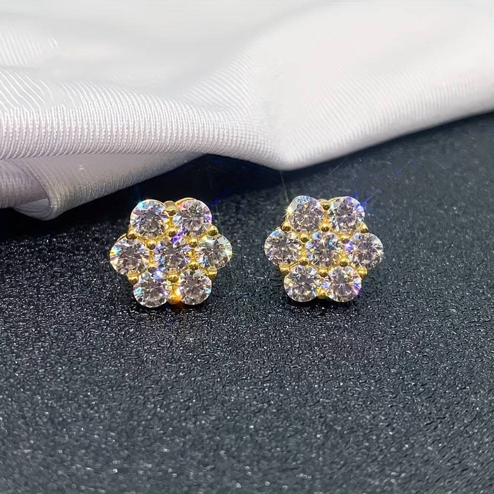 4.2 Carat Moissanite Earrings in S925 Silver Unisex Spiral Base Design Elegant Gift-Ready Jewelry for Daily Wear