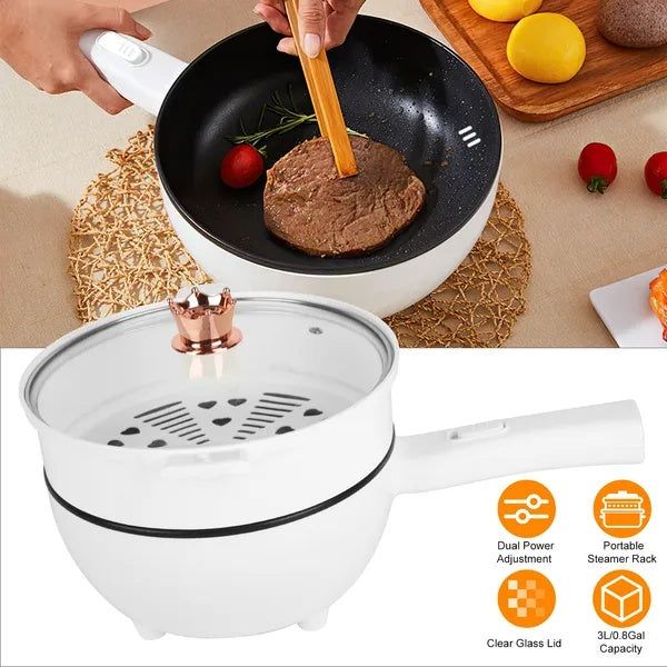 Electric Hot Pot 3L with Steamer for Students