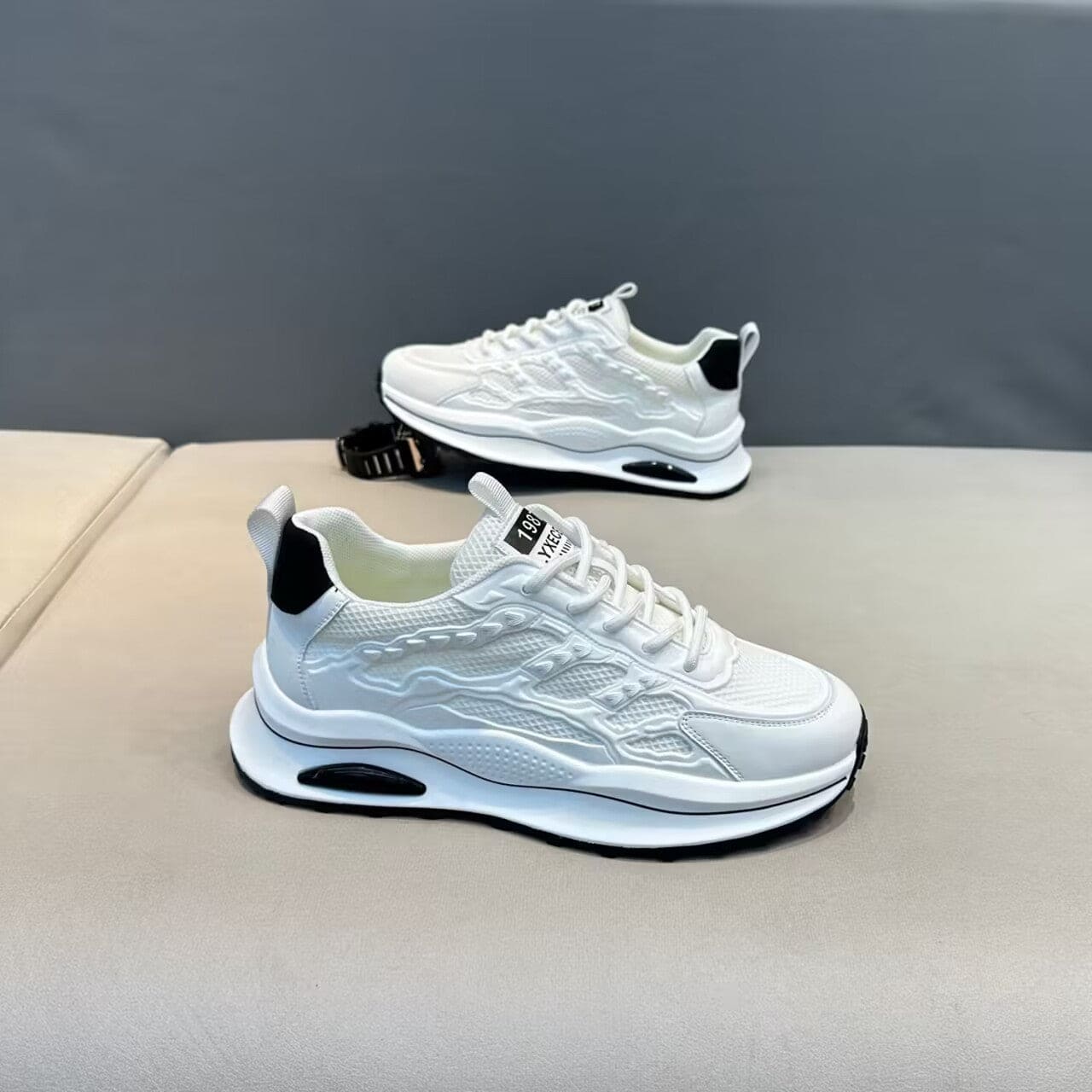 Fashion breathable mesh white sneakers - PMMNAPOLES