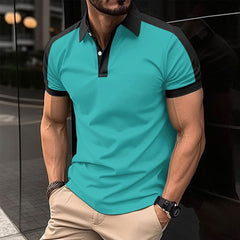 Men's Short Sleeve Business Shirt Summer Casual Polo Shirts - PMMNAPOLES