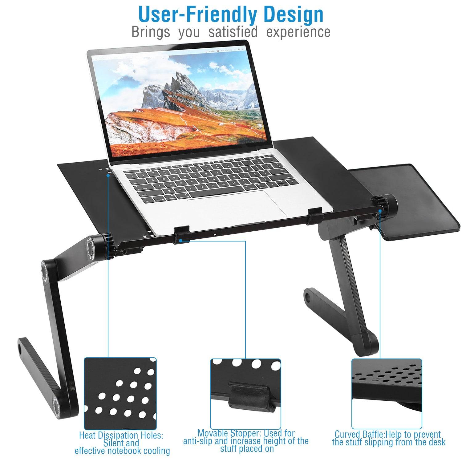 Foldable Laptop Table with 360 Adjustable Legs