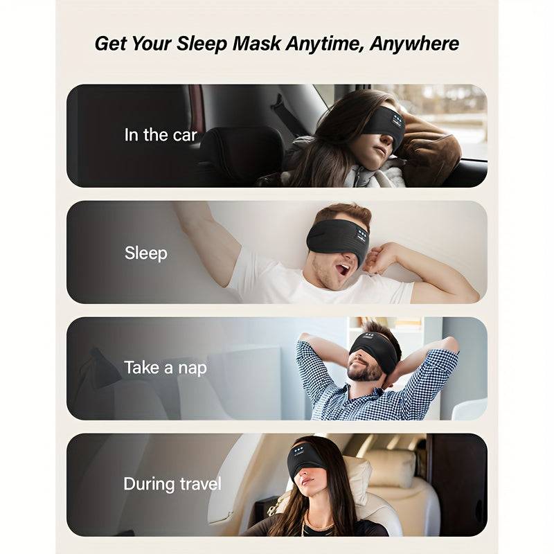 Sleep Headphones with Eye Mask & Wireless Charging Lightweight Breathable Headband for Side Sleepers, Travel & Home