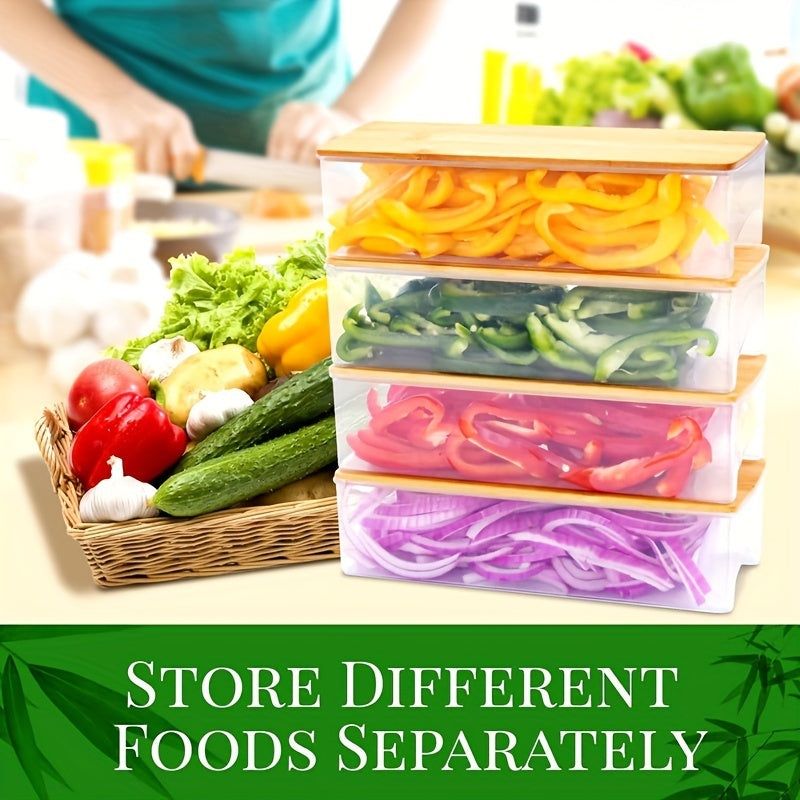 Bamboo Cutting Board with Drawer and Prep Trays