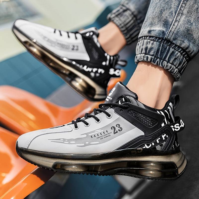 Men’s Retro Off-Road Running Shoes – Fashionable Lace-Up Sneakers with Thick Anti-Slip TPU Sole, Wear-Resistant Design for All-Season Casual Sports