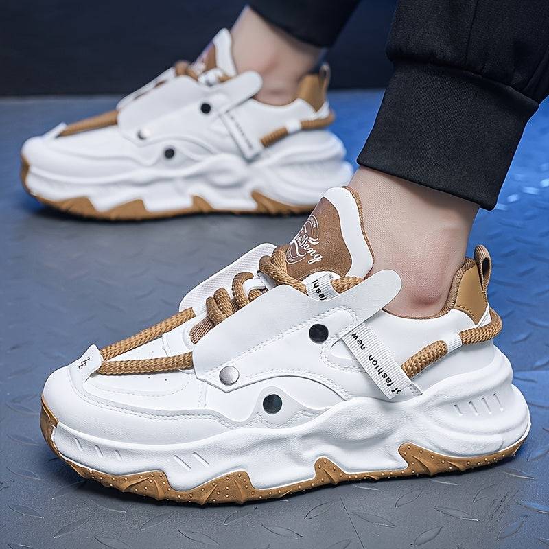 Men’s Casual Sneakers – Breathable Lace-Up Shoes with Non-Slip Rubber Sole for All-Season Outdoor & Everyday Wear