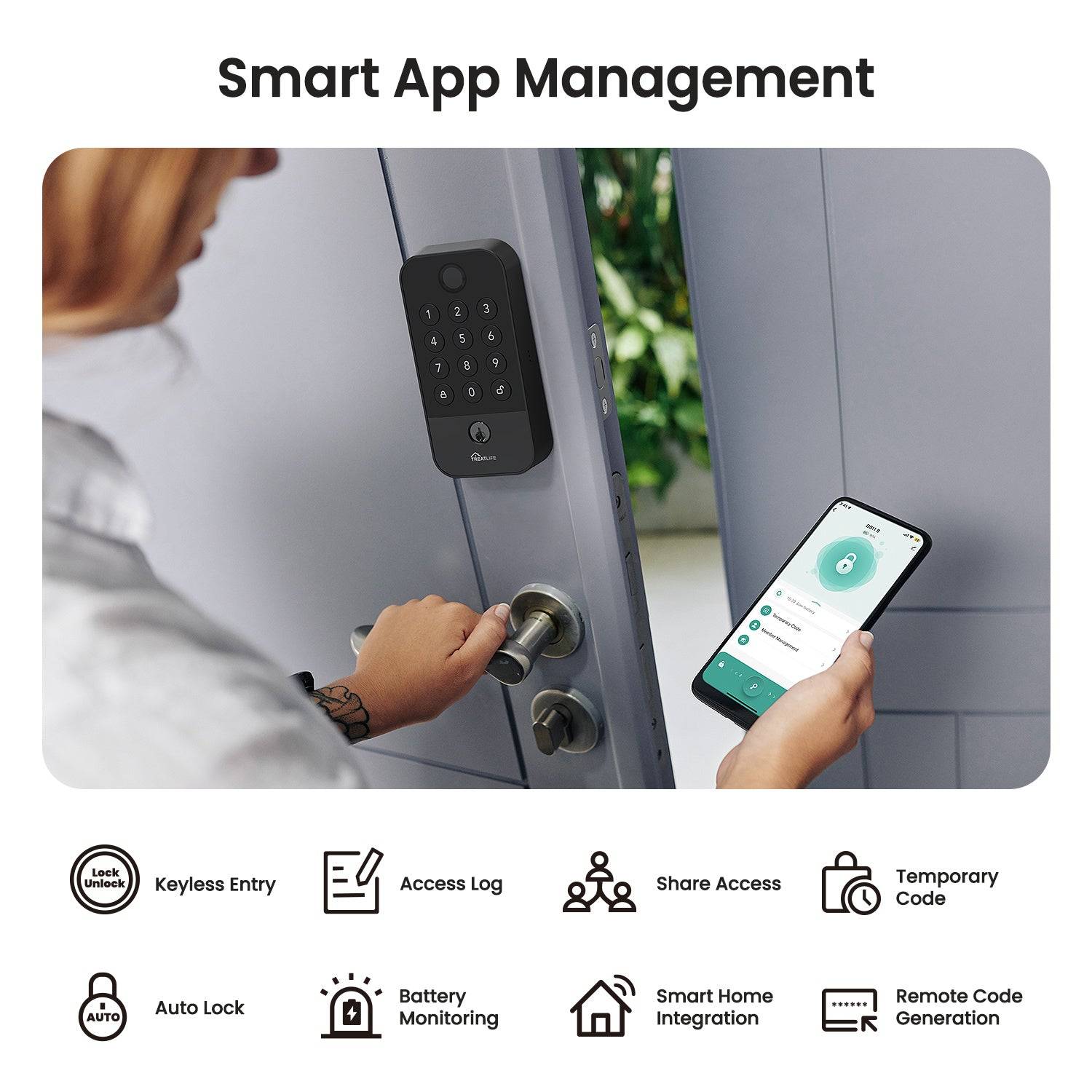 Door Lock Smart WiFi Bluetooth Fingerprint Keypad System