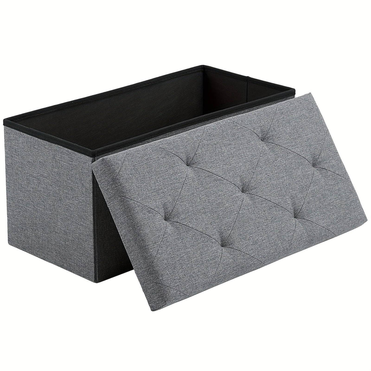 Folding Storage Ottoman Bench with Padded Seat, Multifunctional Storage Chest and End-of-Bed Stool for Bedroom or Living Room
