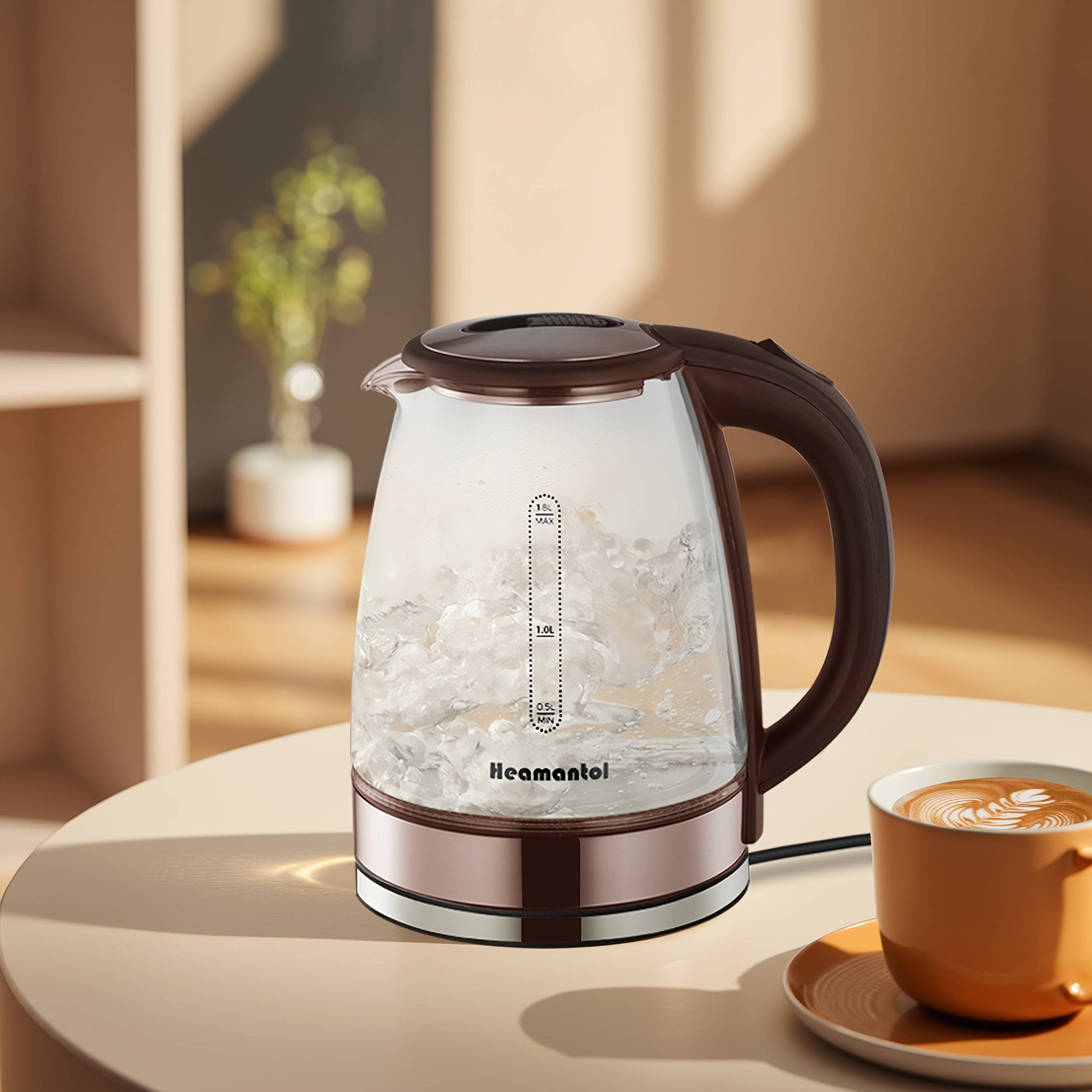 1.8L Electric Kettle – Stainless Steel Double Wall Hot Water Boiler with Auto Shut Off, Boil-Dry Protection, LED Indicator & BPA-Free Cordless Base