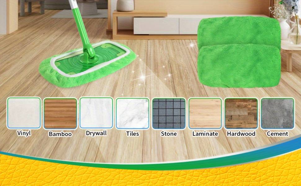 Reusable Microfiber Mop Pads 15-Pack for Swiffer Sweeper, Washable Dry & Wet Cloths for Floor Cleaning (Mop Not Included)