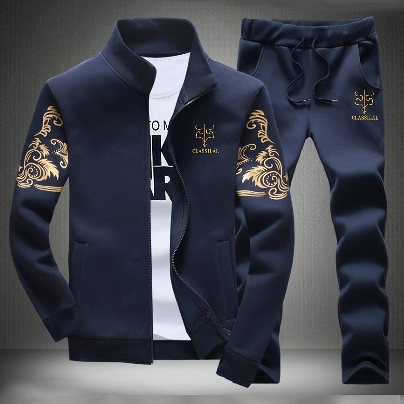 Men’s Zipper Cardigan Sports Set – Lightweight Athletic Tracksuit for Spring & Autumn – Casual Two-Piece Outfit
