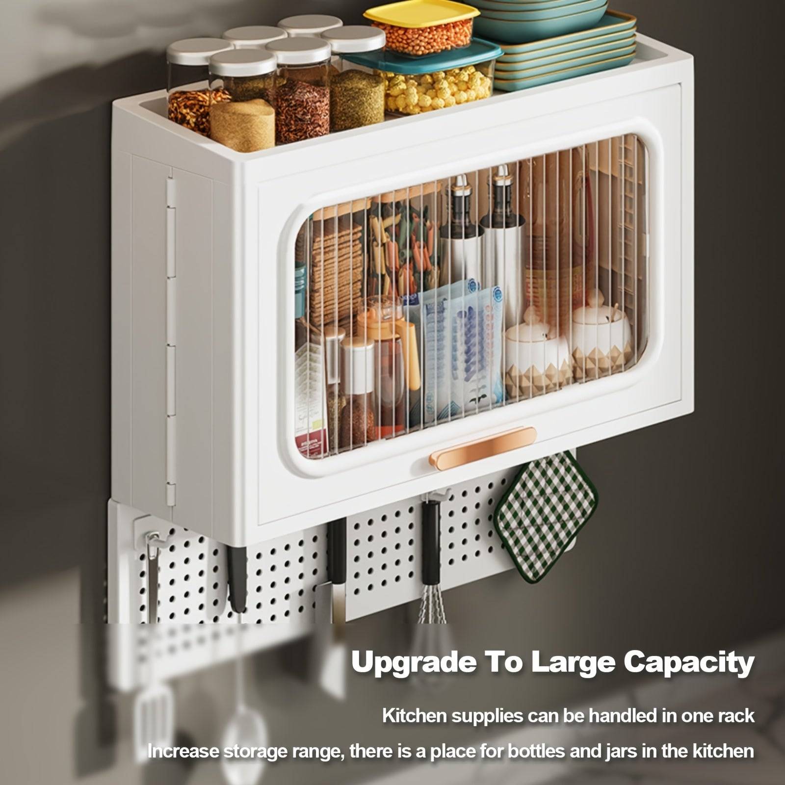 No-Drill Kitchen Wall Shelf Wall-Mounted Towel Rack & Storage Organizer for Dishcloths & Utensils