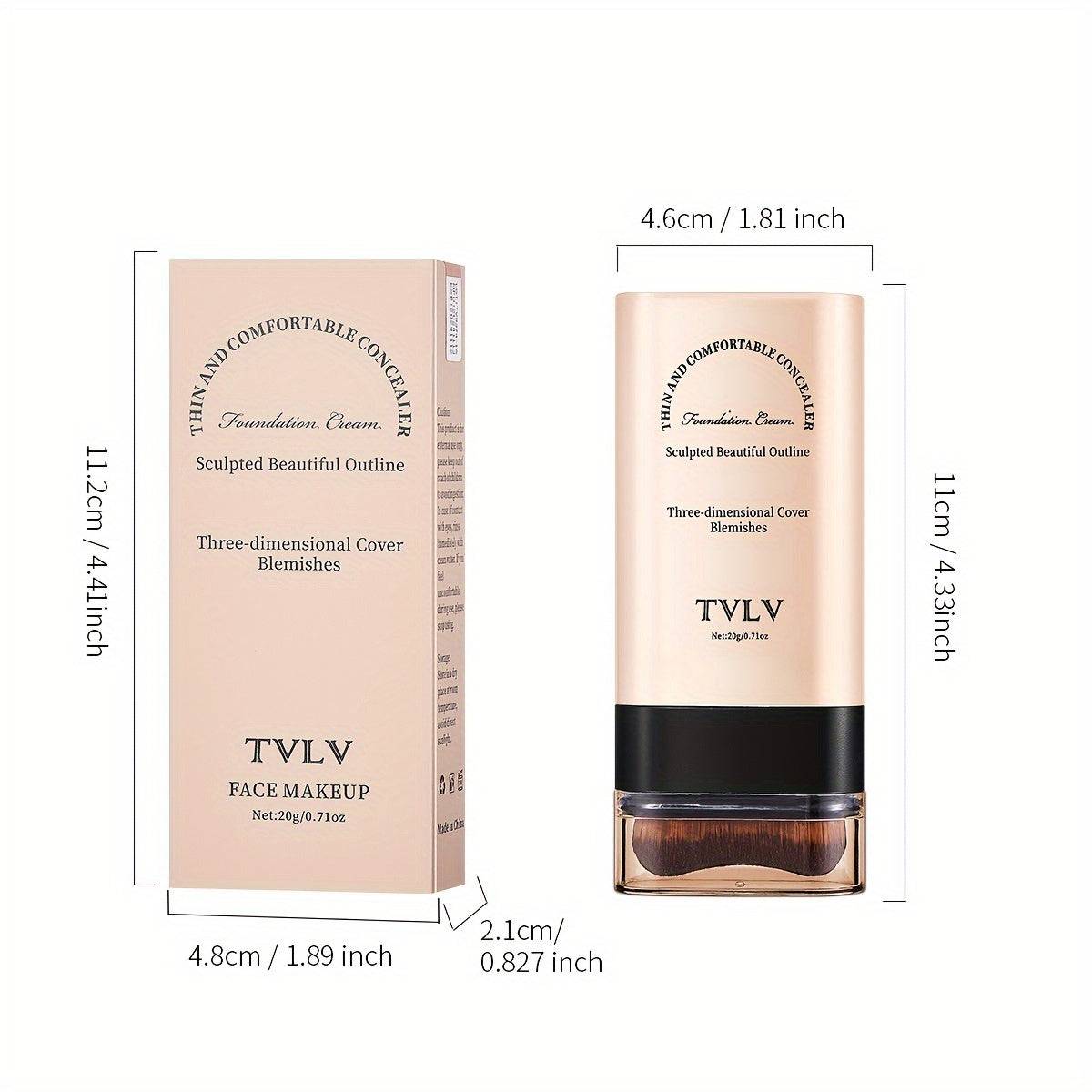 2-in-1 Foundation & Concealer Stick Waterproof Matte Makeup Portable Design for Daily or Travel Use