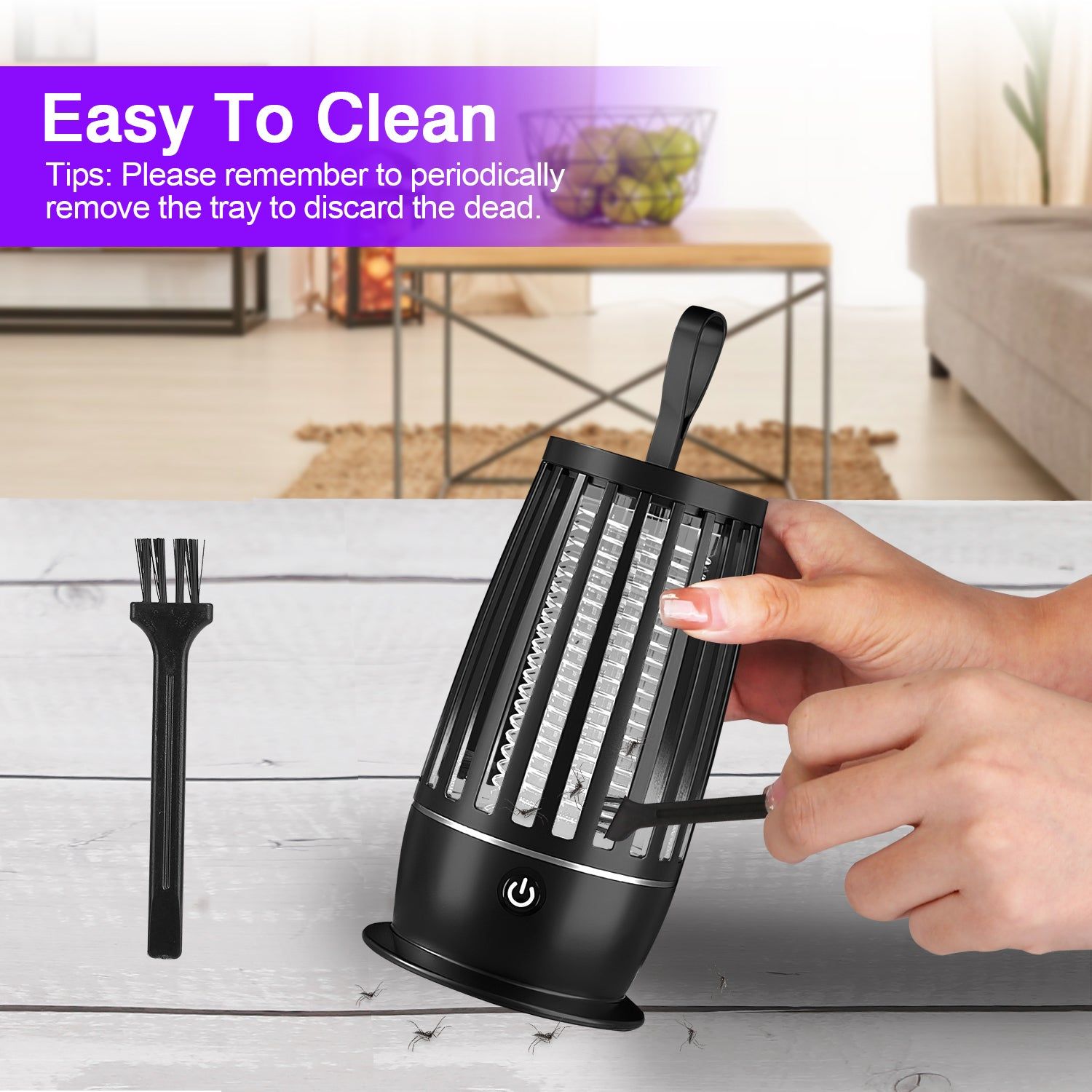 Rechargeable Insect Zapper Lamp with 3000V Grid and UV Light