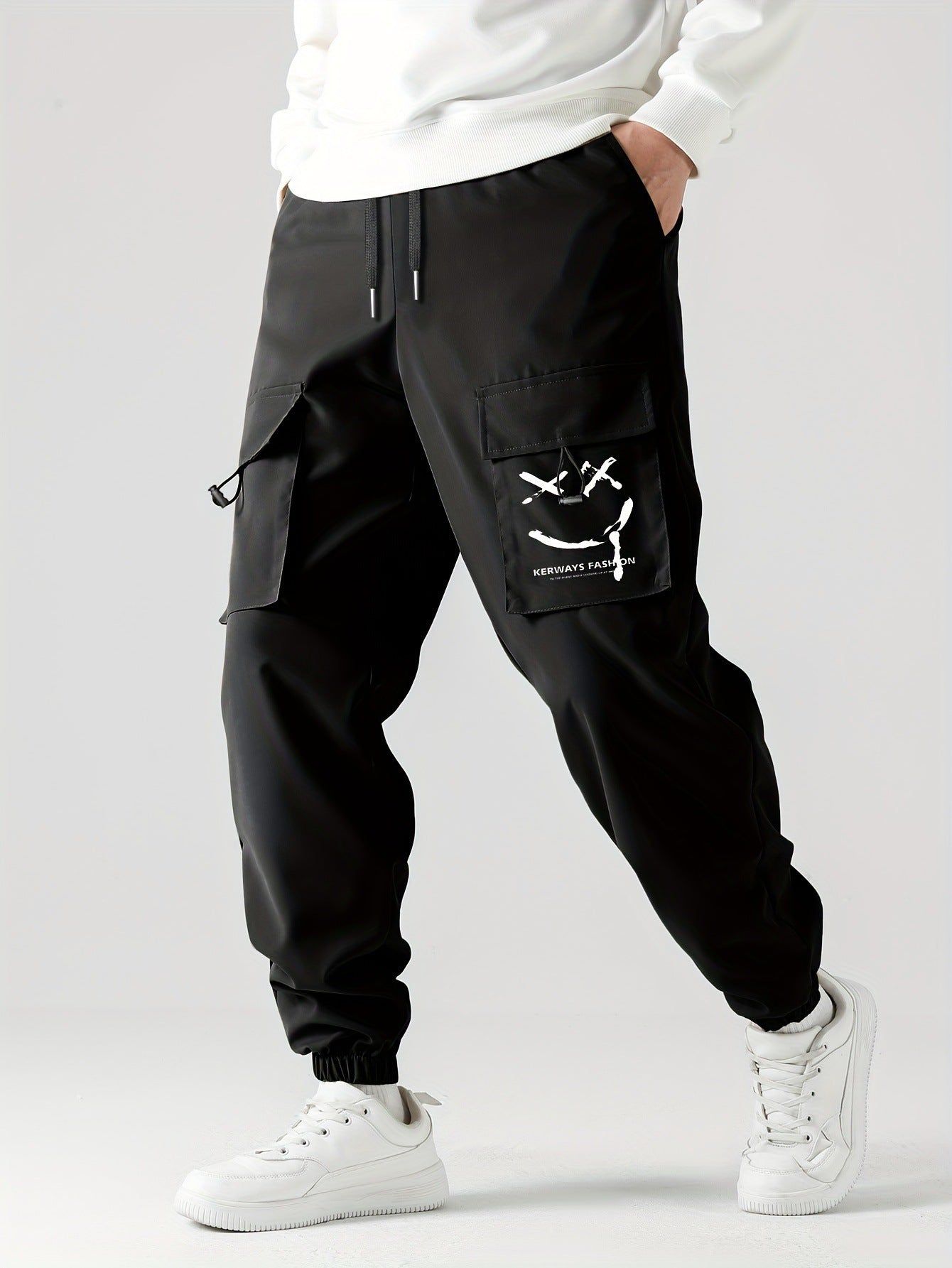 Mens Straight Leg Ankle Tie Durable Workwear Pants Everyday