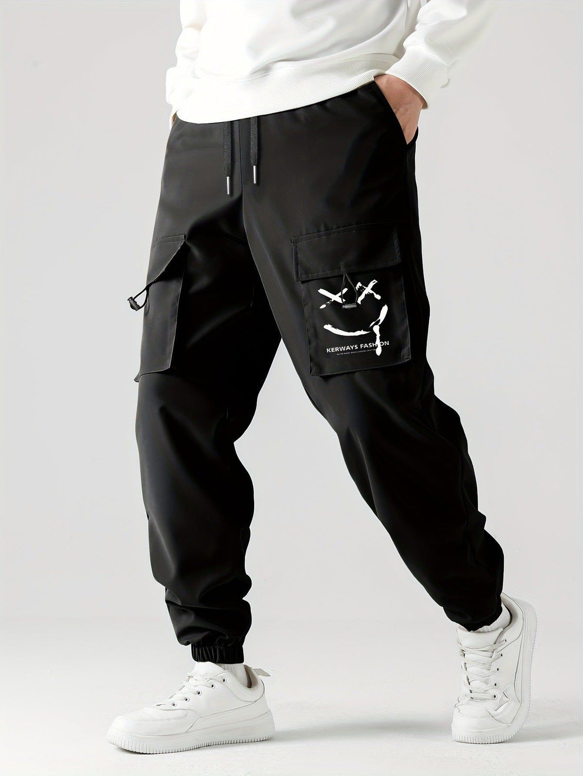 Mens Straight Leg Ankle Tie Durable Workwear Pants Everyday