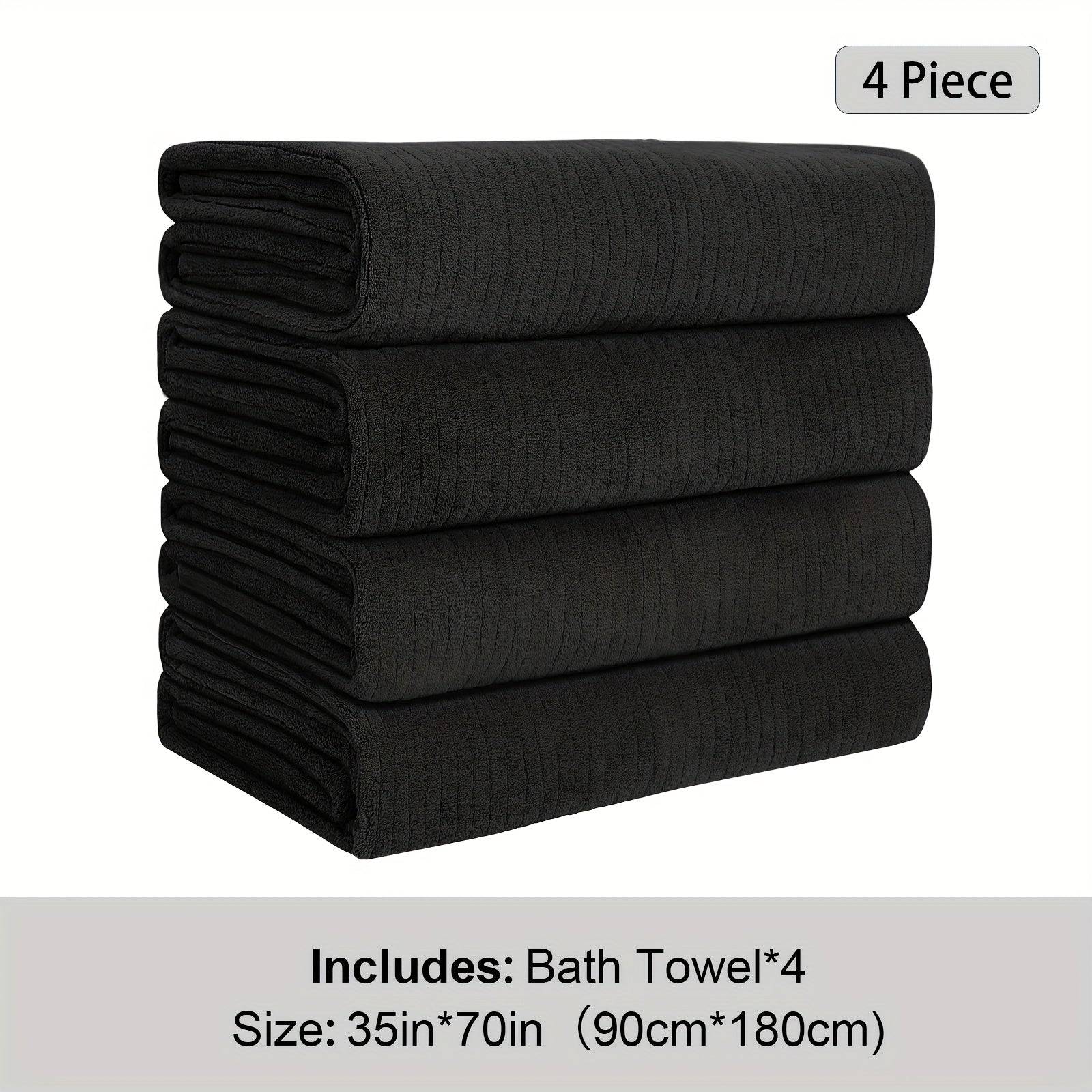 4pcs Oversized Bath Towels Set Extra Large 35"x70" Microfiber Quick-Dry Shower Towels Super Soft & Absorbent XL Bathroom Essentials for Family