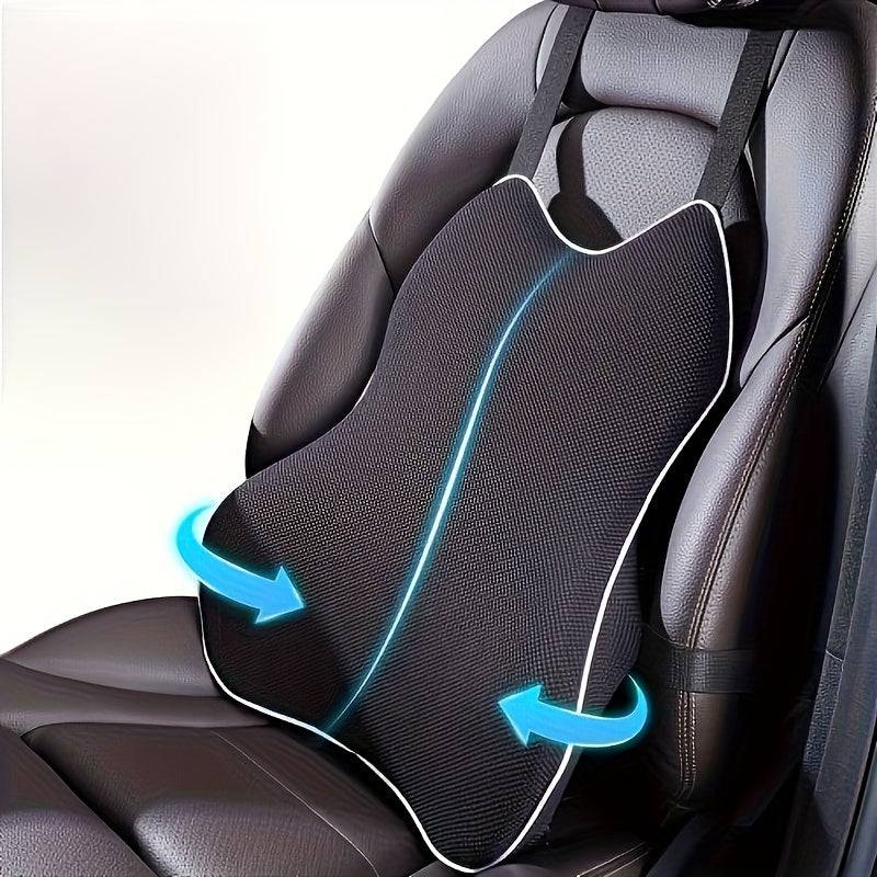 Ergonomic Lumbar Support Pillow Memory Foam Cushion with Dual Adjustable Straps for Office Chair, Car & Gaming