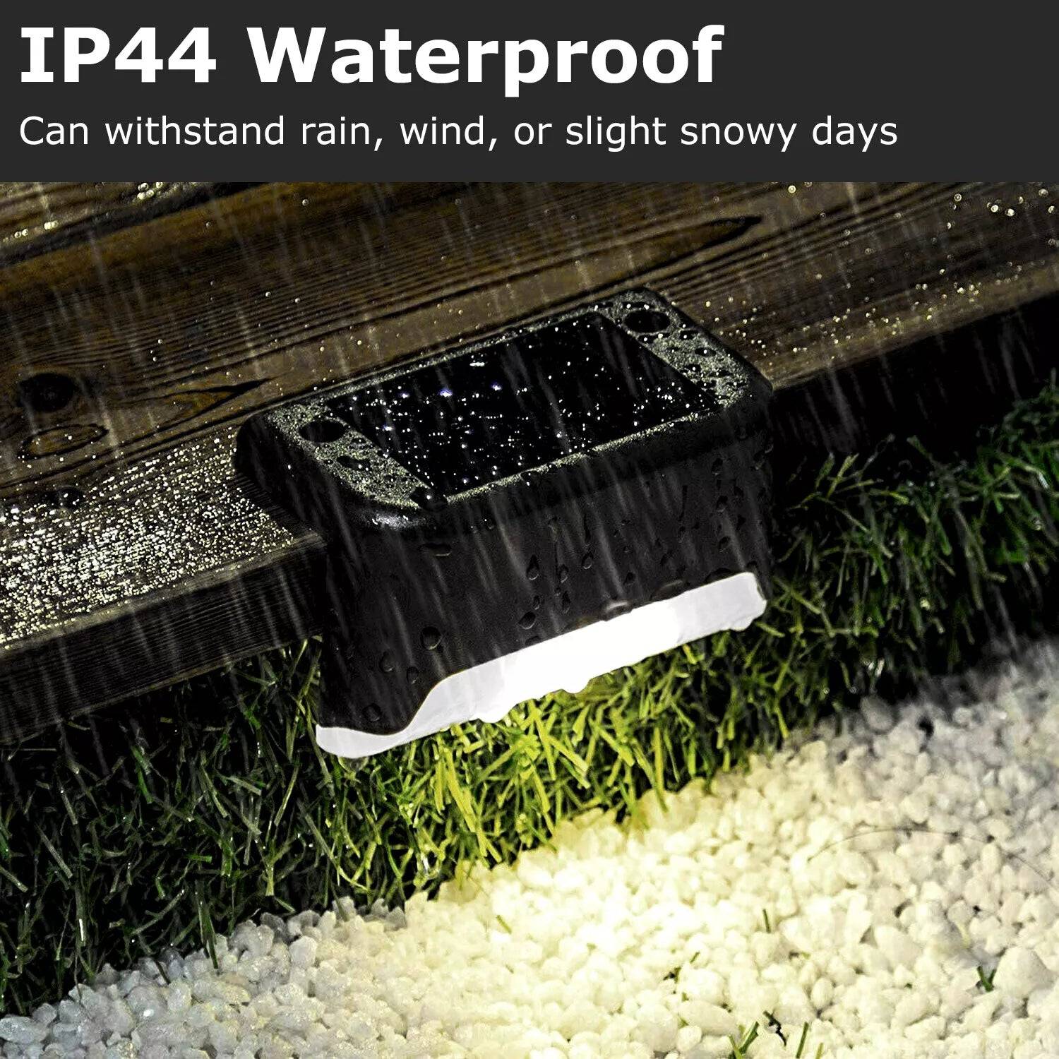 4 Pack Solar LED Deck Lights for Outdoor Path Illumination