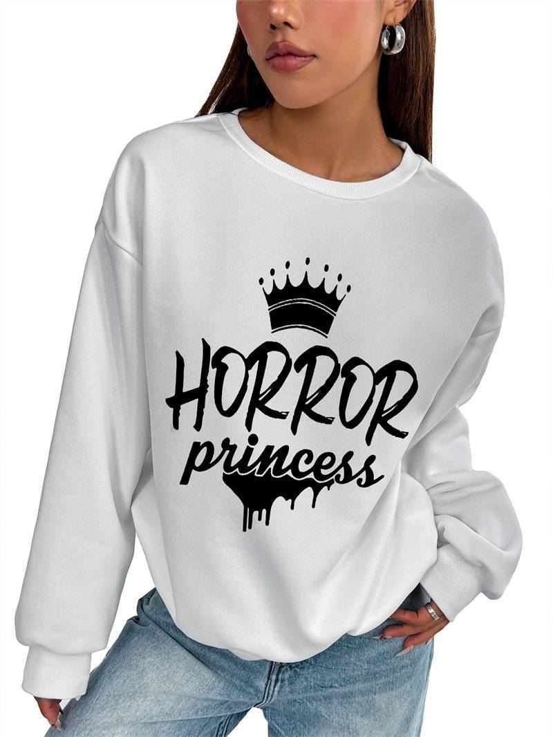 Womens Crewneck Sweatshirts With Pockets Casual Fit