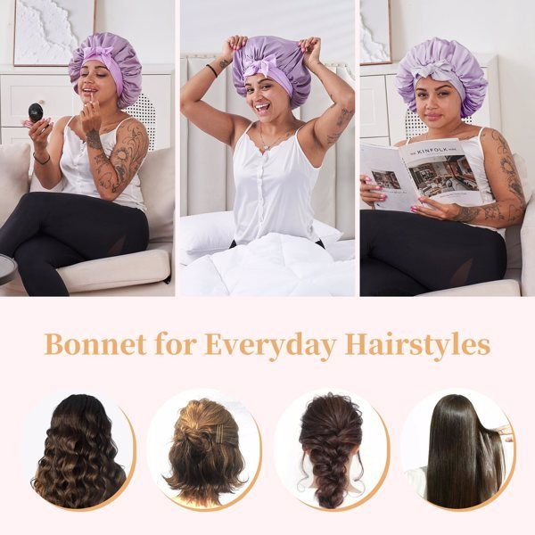 Reversible Silk Bonnet with Adjustable Tie and Elastic