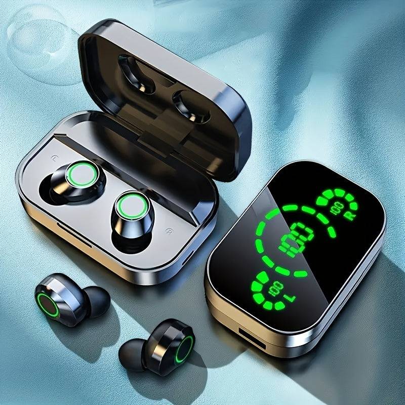 TWS Wireless Earbuds with LED Display – Hi-Fi Sound, Long Battery Life, USB-C, Built-in Mic & Power Bank, In-Ear Headphones for Gaming & Music