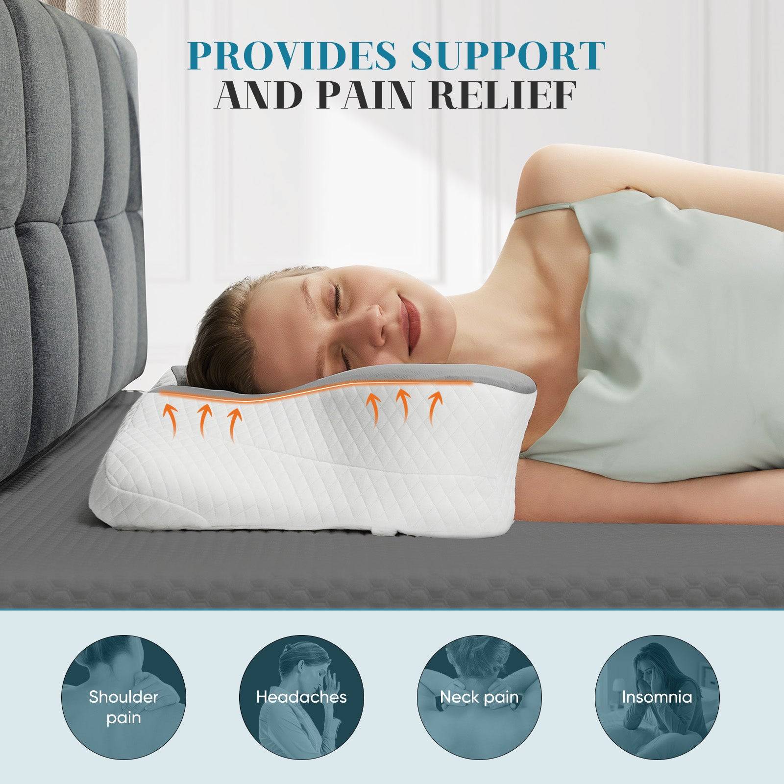 Ergonomic Foam Cervical Pillow for Neck Support