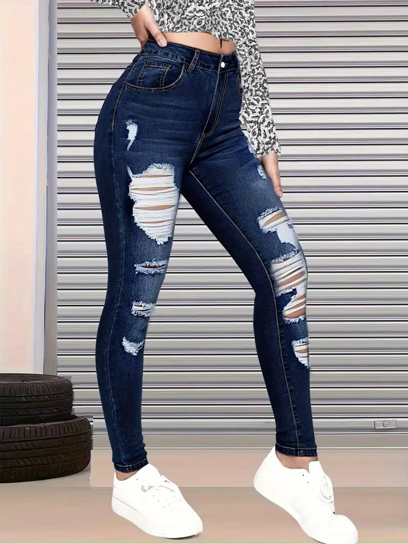 Women’s High Waisted Skinny Jeans with Hip Lifting Fit
