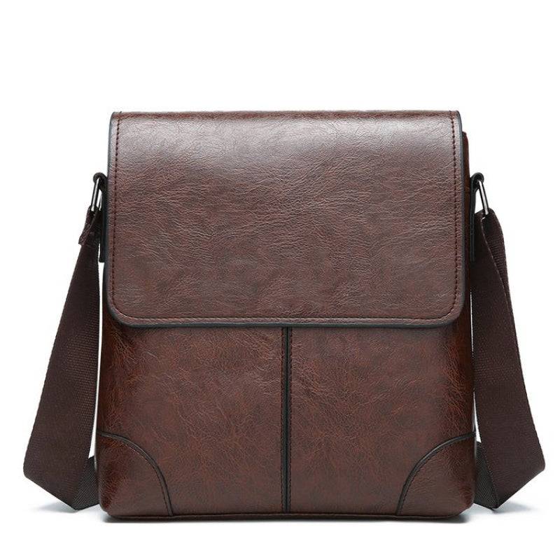 Men’s Black Water-Resistant Crossbody Bag Adjustable Strap, Scratch-Resistant, Multiple Compartments for Office, Commute & Travel