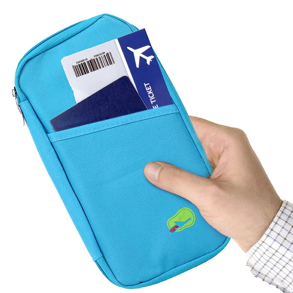 Travel Passport Wallet Organizer with Zipper Closure