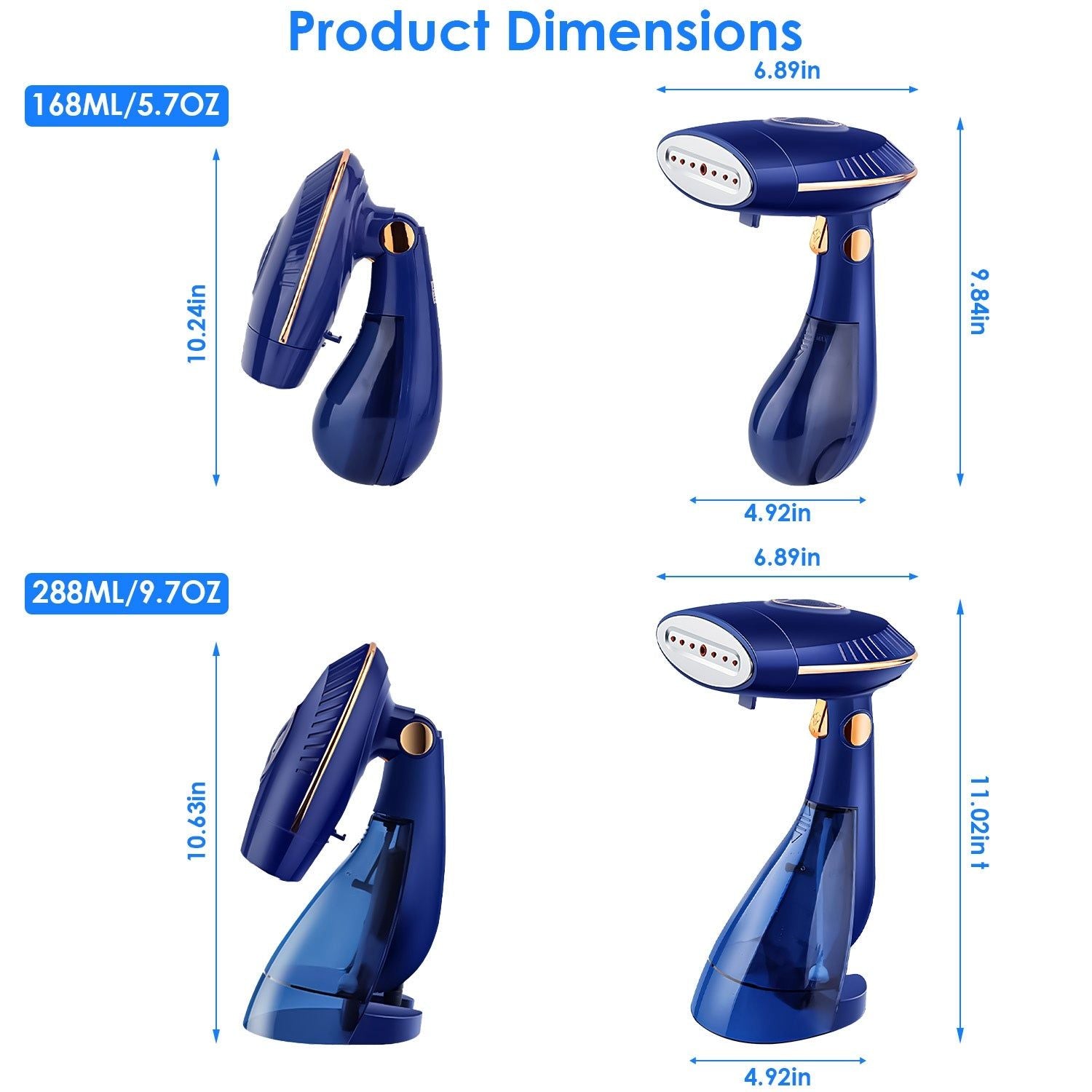 1500W 2 In 1 Portable Clothes Steamer With Dual Tanks