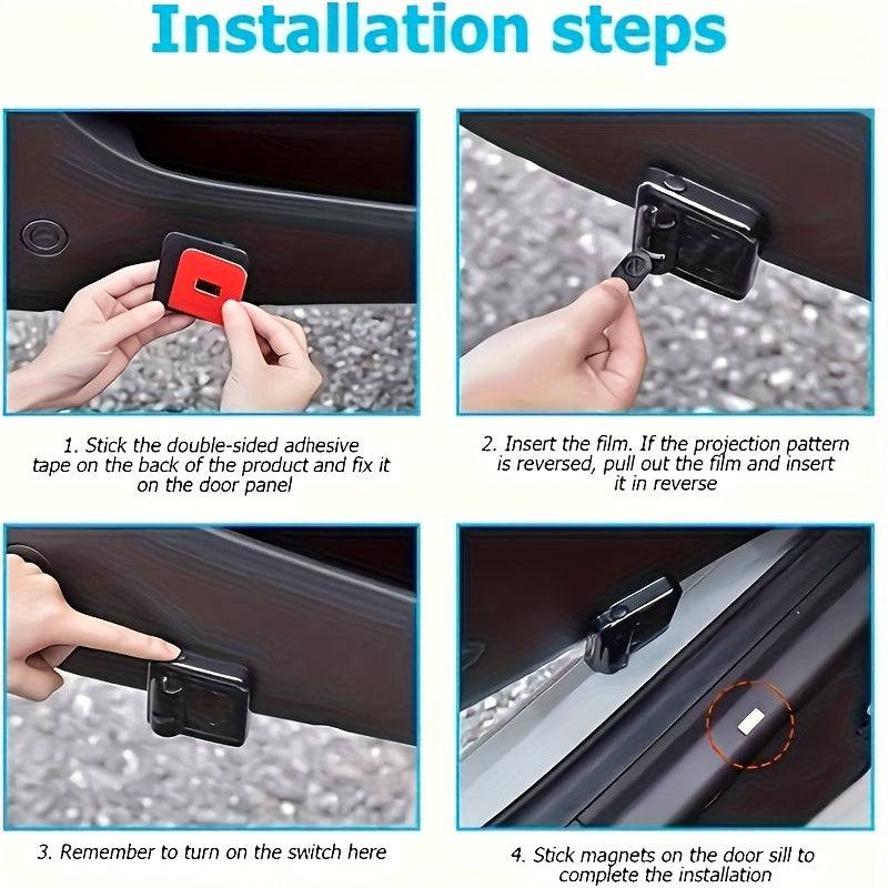 4-Pack Wireless LED Car Door Projector Lights Super Bright Welcome & Courtesy Step Lighting, No-Drill, Battery Powered for Cars, Trucks & SUVs
