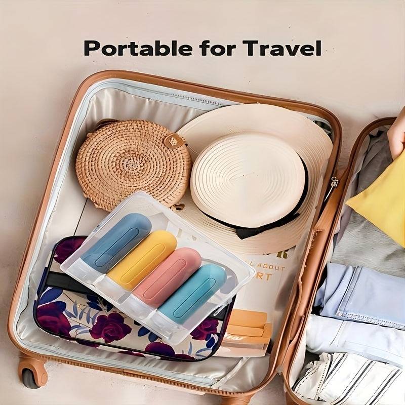 Silicone Travel Bottles Set 3oz (4-Pack), Refillable Leak-Proof Toiletry Containers for Shampoo, Conditioner and Liquids, TSA Approved