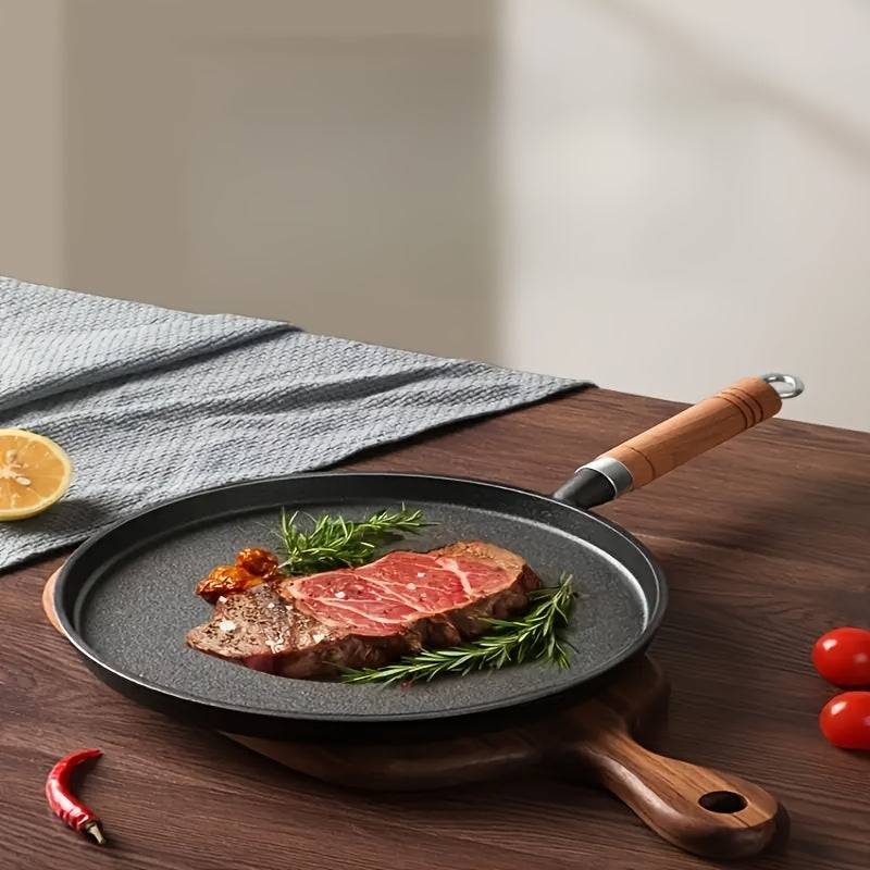 Heavy-Duty Cast Iron Skillet with Nonstick Surface 7.87" or 11" Pan for Even Heat Cooking Compatible with Induction, Gas, Oven & Outdoor BBQ