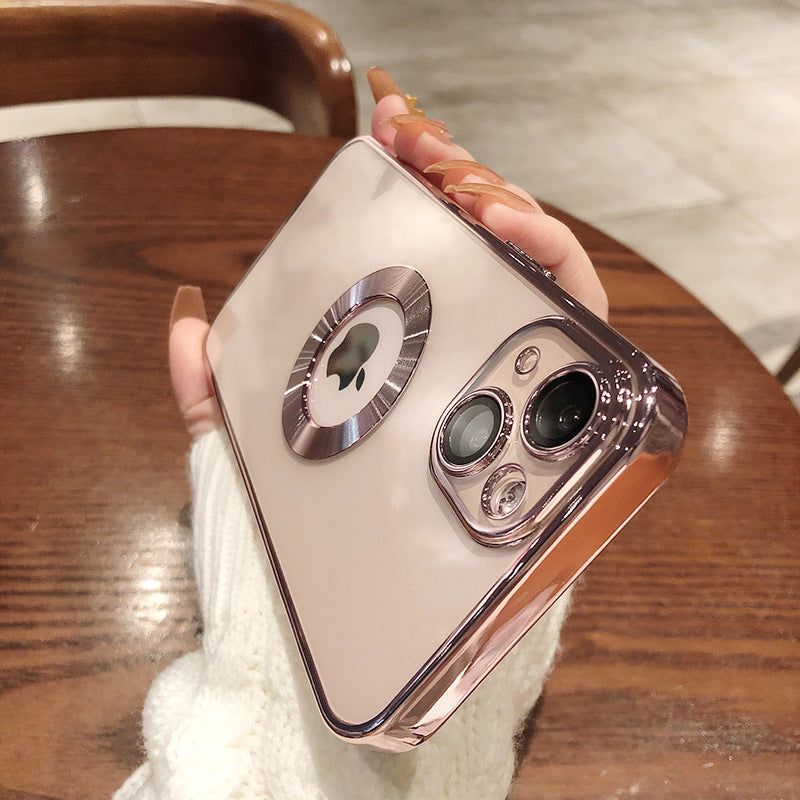 Electroplated Slim Phone Case with Lens Protector for iPhone