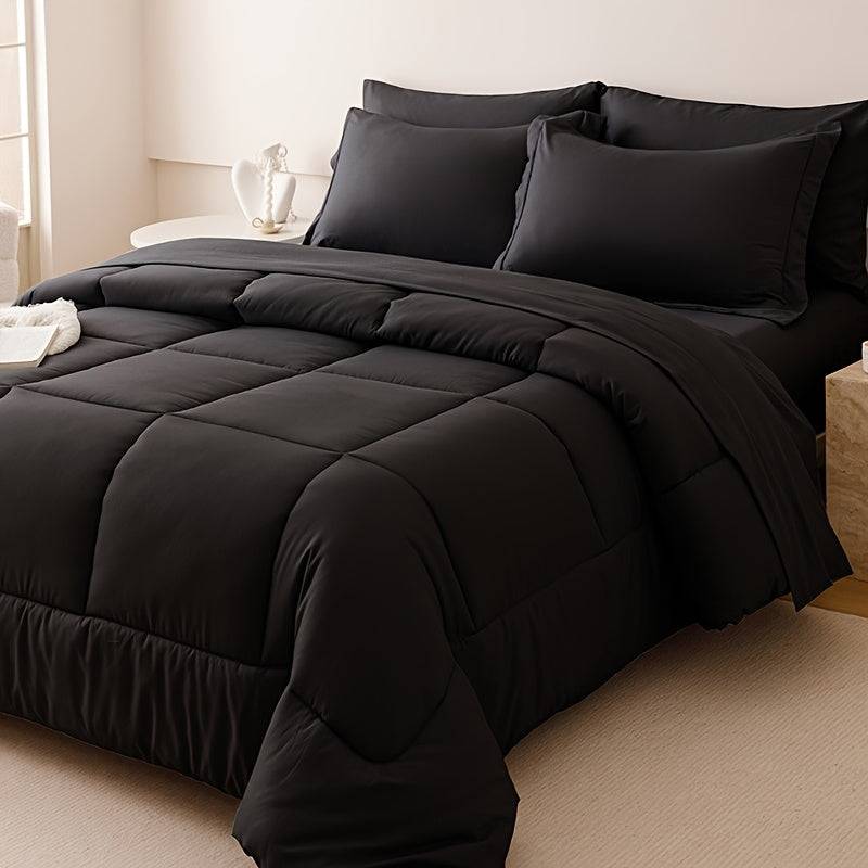 Luxury Bedding Set 5/7-Piece – Soft Microfiber Comforter, Sheets & Pillowcases for Queen/King Beds