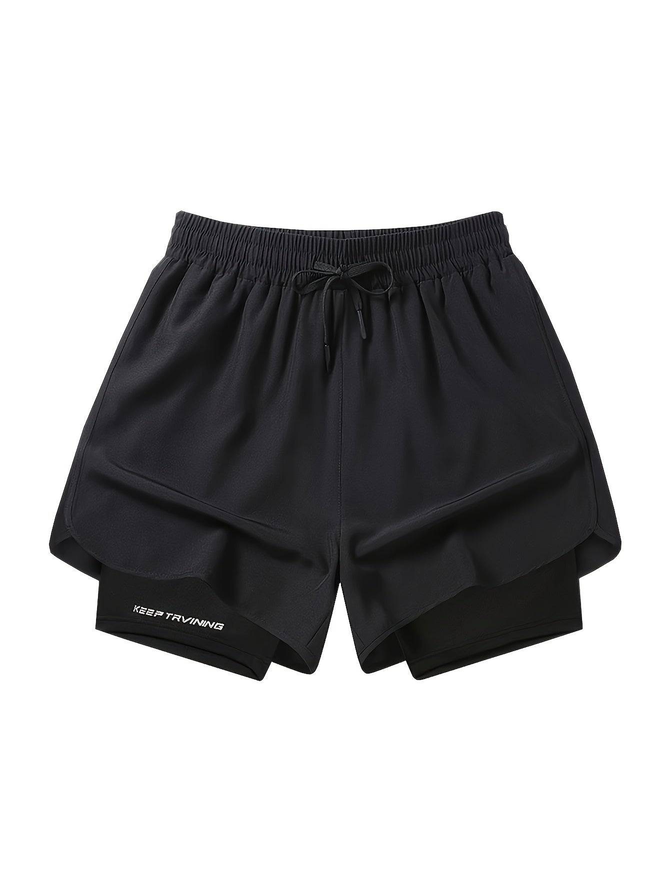 6pcs Men’s Summer Sports Shorts – Quick-Dry Running & Training Shorts with Inner Lining, 3/4 Length Two-in-One Design