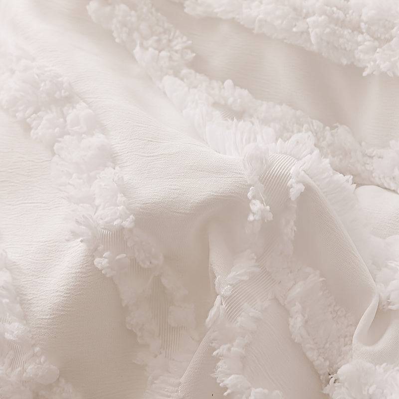 Boho Tufted Velvet Quilt Set – 2/3-Piece Microfiber Comforter & Pillowcases for Queen/King Bed