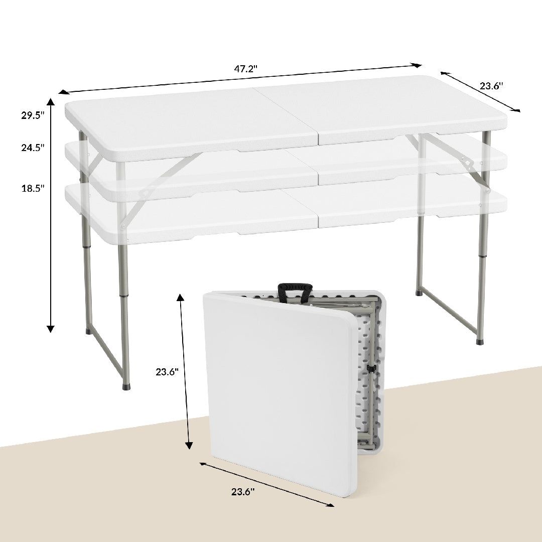 Heavy Duty Folding Table with Adjustable Height