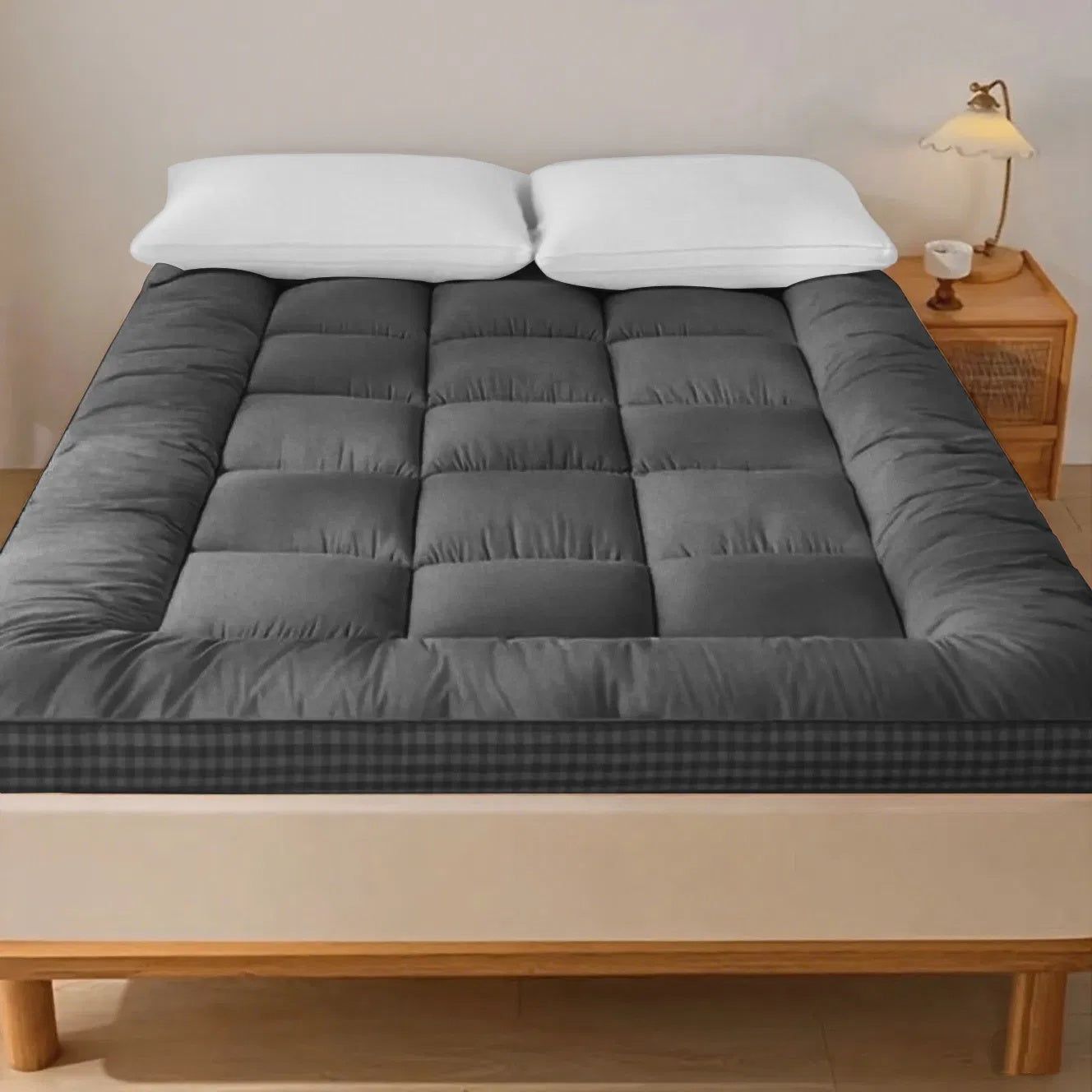 Gray Mattress Topper Pad For Comfort And Protection