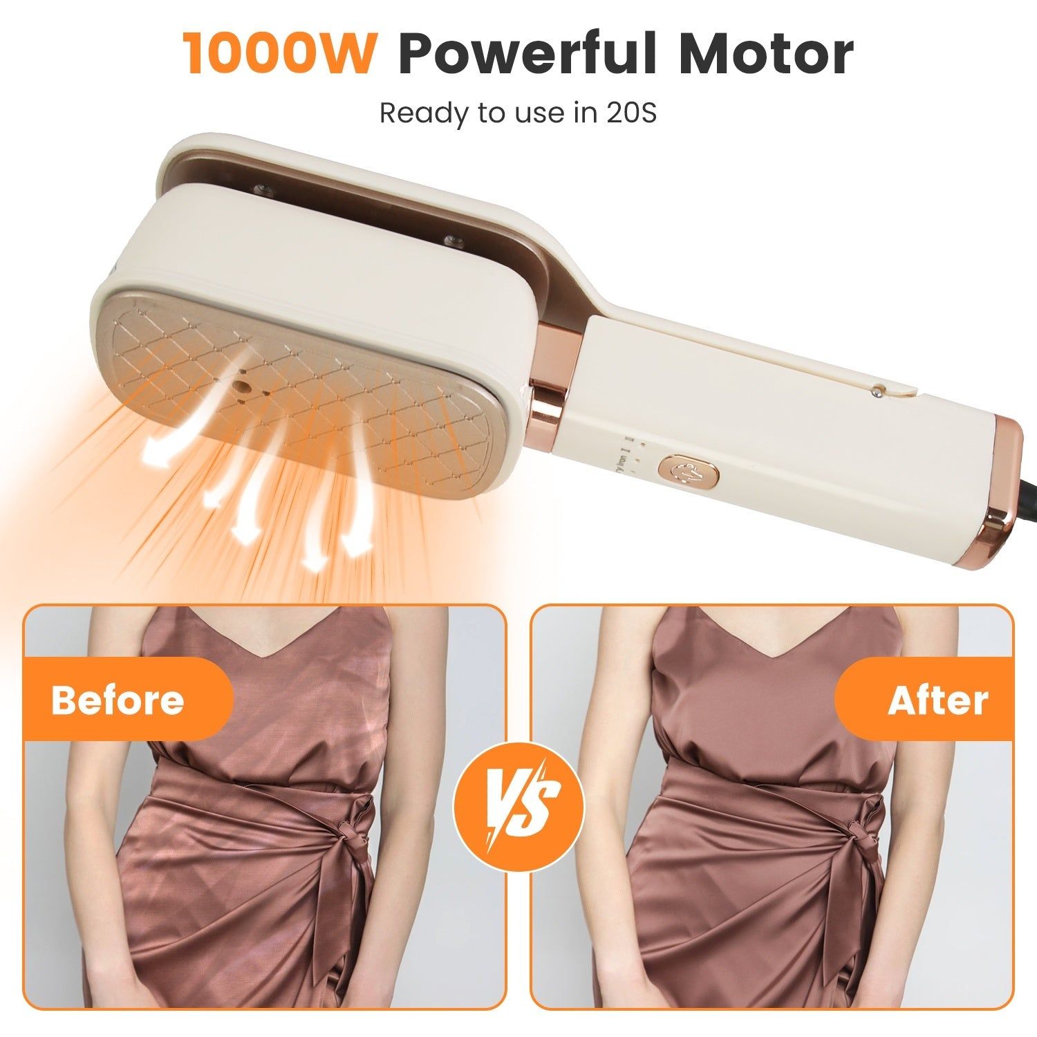 Travel Clothes Steamer with Rotating Head and Fast Heating